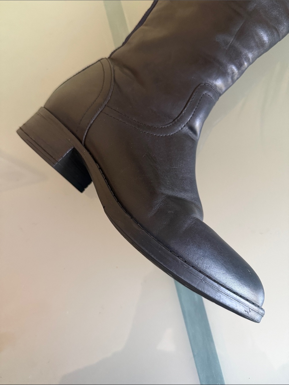 Steve Madden Black Leather Riding Boots Black Leather Knee High Boots Size 8. - Picture 7 of 9